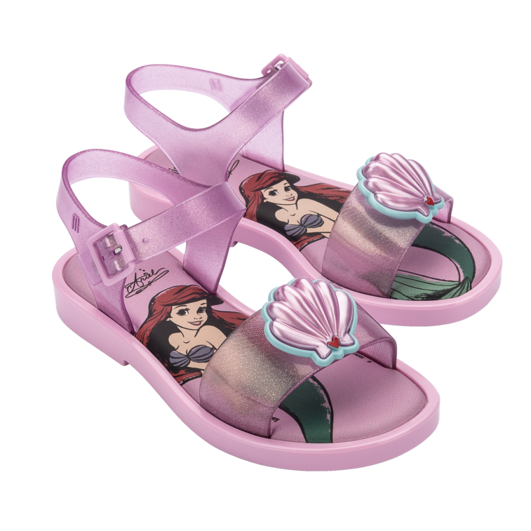 Mini Melissa Mar Sandal + Disney Kids - Glitter Pink / Pink