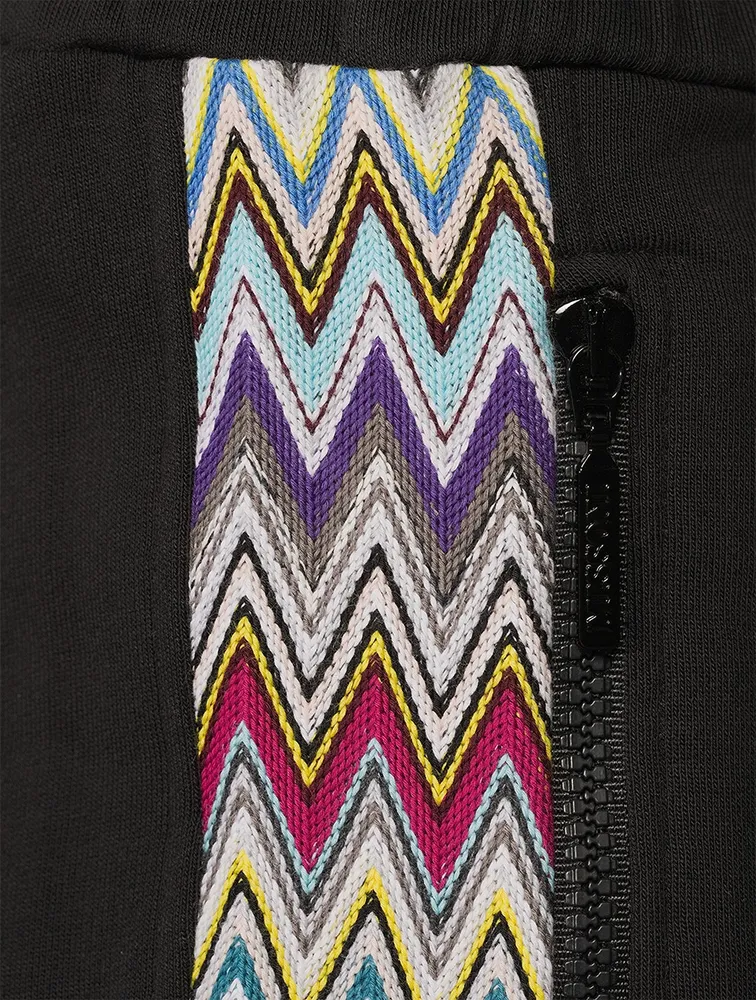 MISSONI Cotton Fleece Pants With Chevron Insert