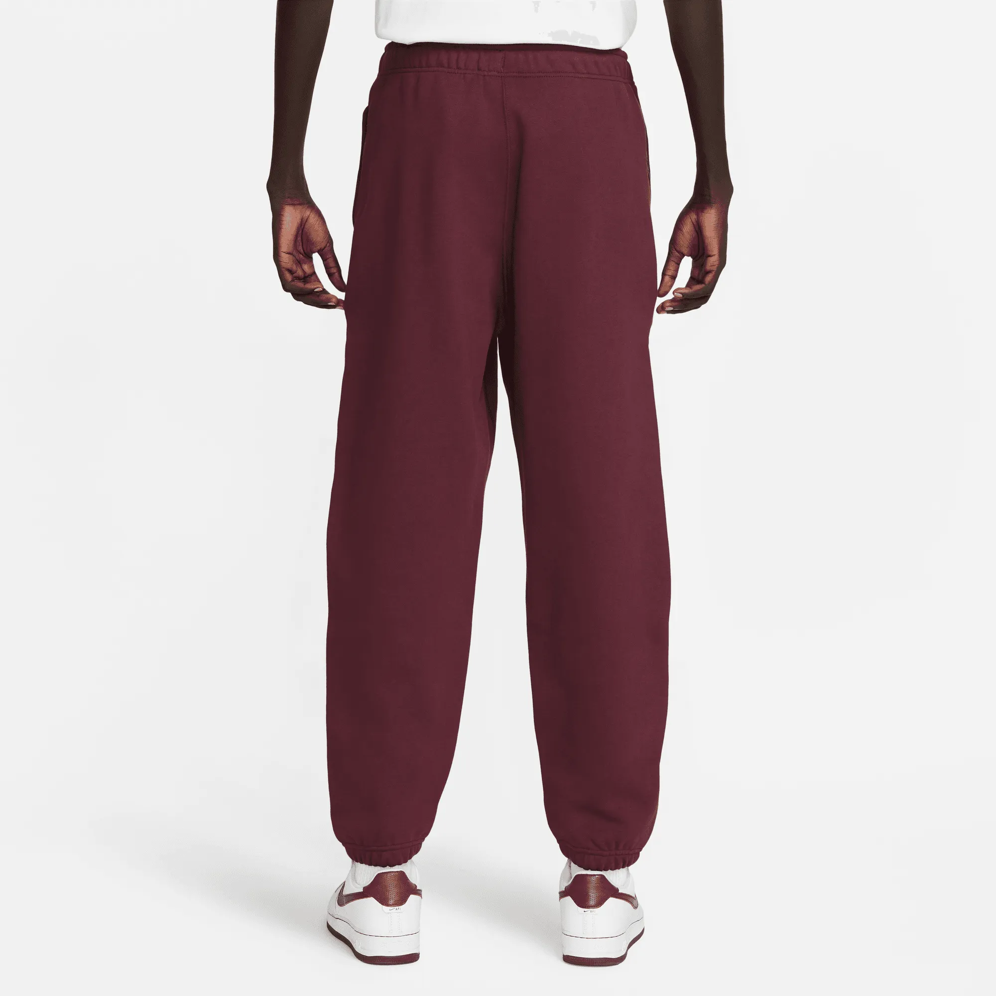 Nike Solo Swoosh Men's Burgundy Fleece Pants