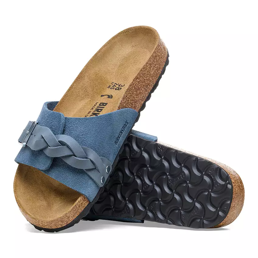 Oita Braided - Elemental Blue Oiled Leather and Suede||Oita tressée - Suède et cuir huilé bleu élémentaire