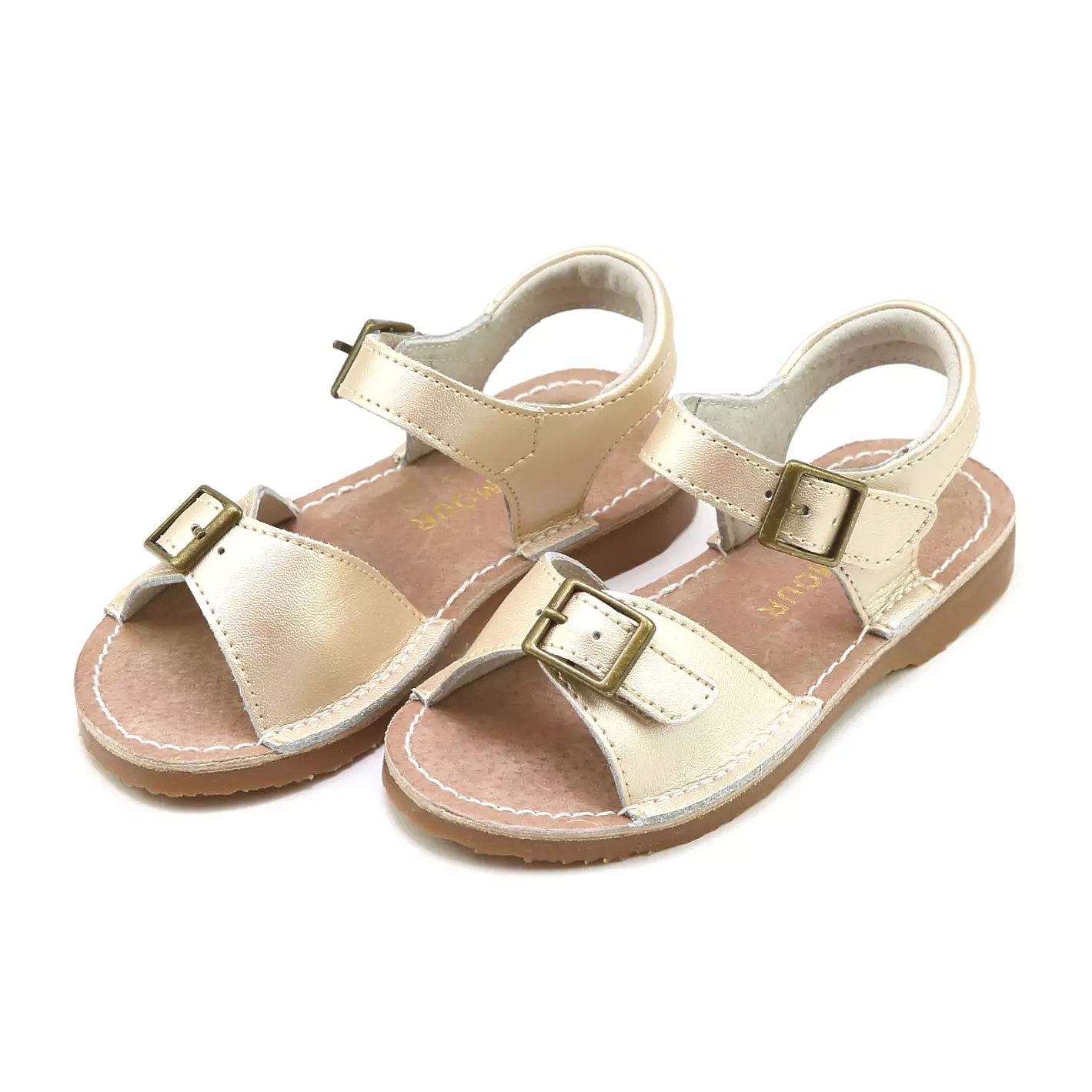 Olivia Leather Buckle Open Toe Sandal