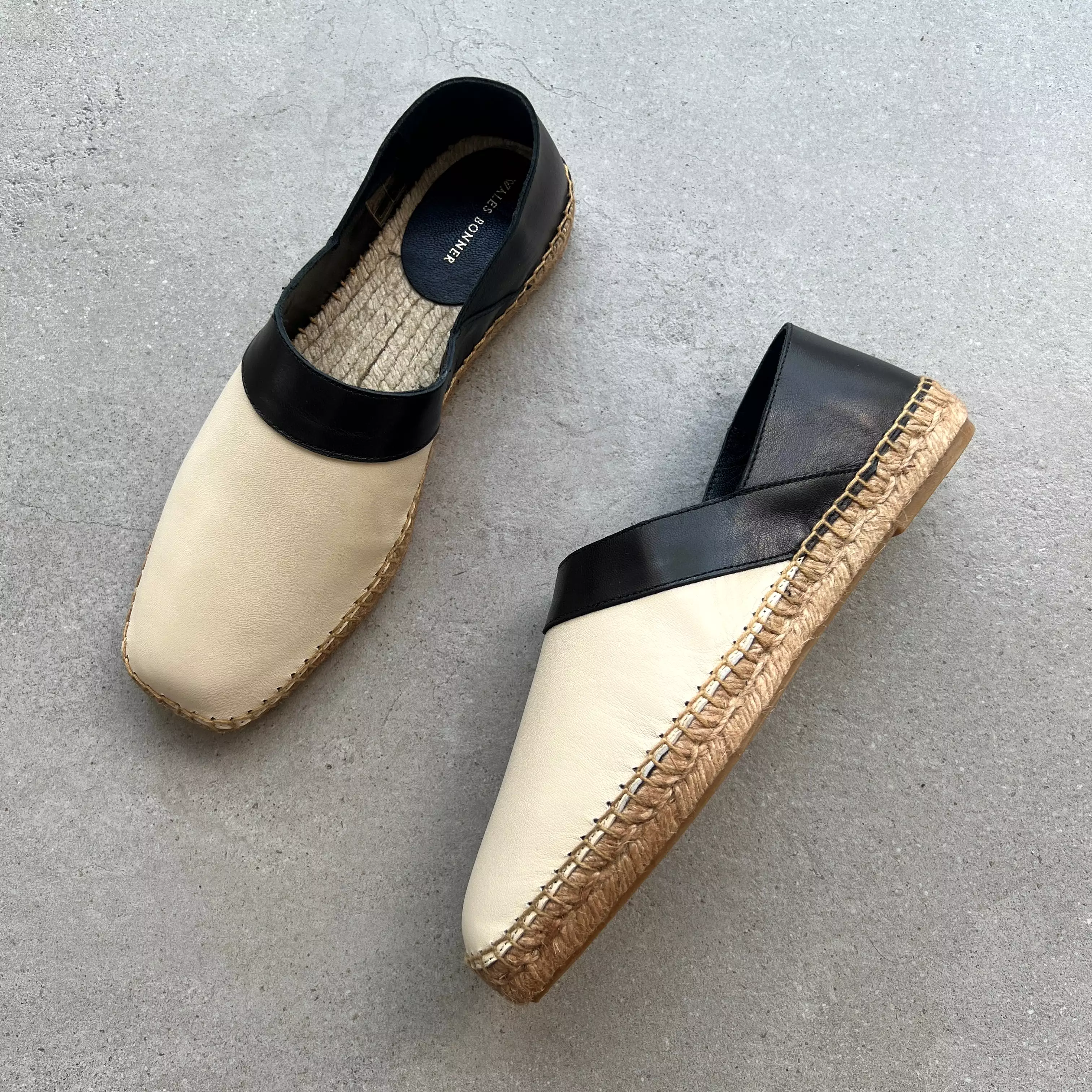 Paneled Espadrilles, Beige/Black