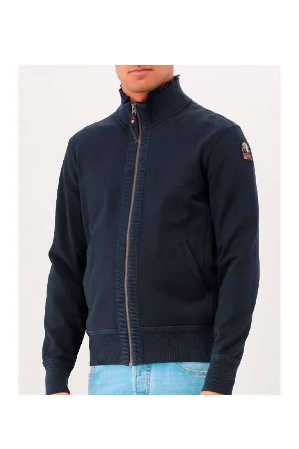 Parajumpers Full Zip Knit Sweatshirt Navy