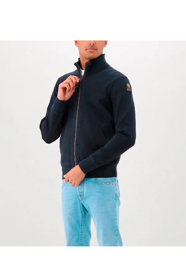 Parajumpers Full Zip Knit Sweatshirt Navy