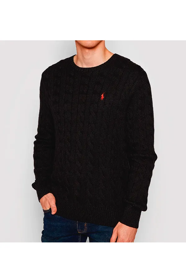 Ralph Lauren Cable Knit Pullover Black