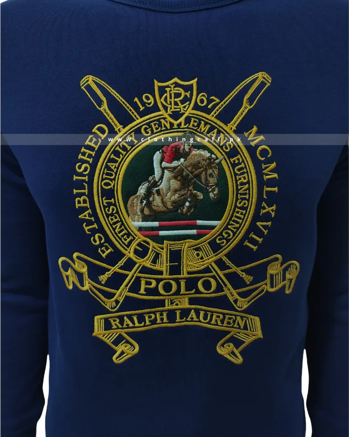 RL Crest Logo Fleece Blue Sweatshirt