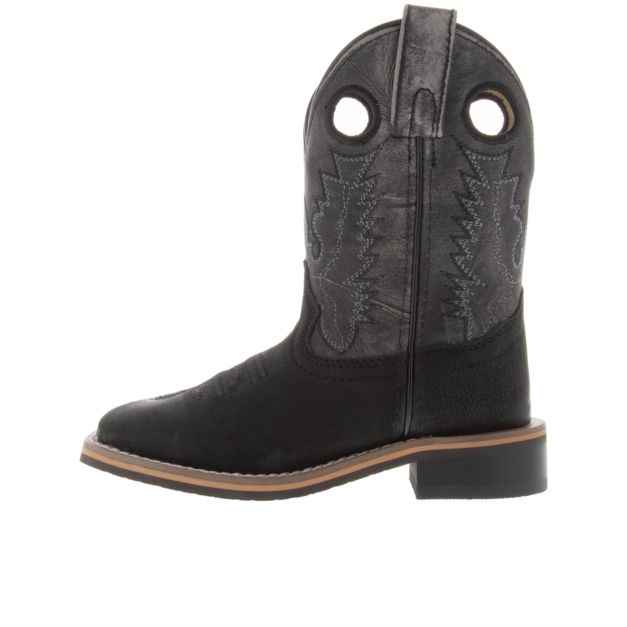 Smoky Mountain Boots Childrens Duke Black Black Distressed