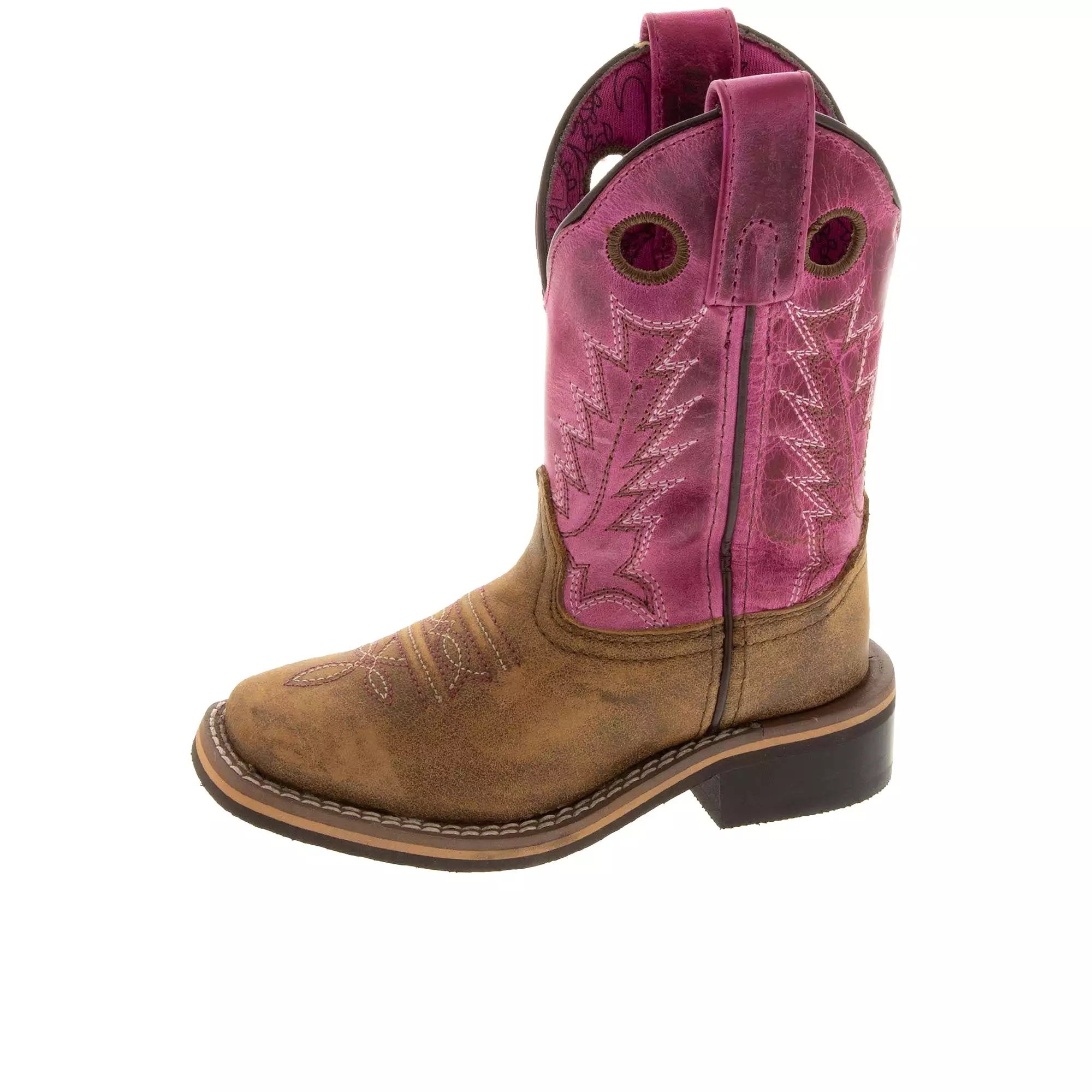 Smoky Mountain Boots Childrens Tracie Brown Distressed Pink Distress