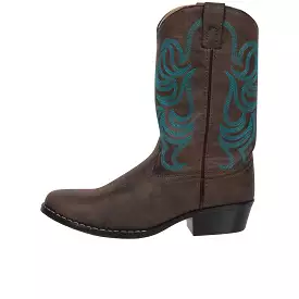 Smoky Mountain Boots Youth Monterey Western Brown Turquoise Stitch