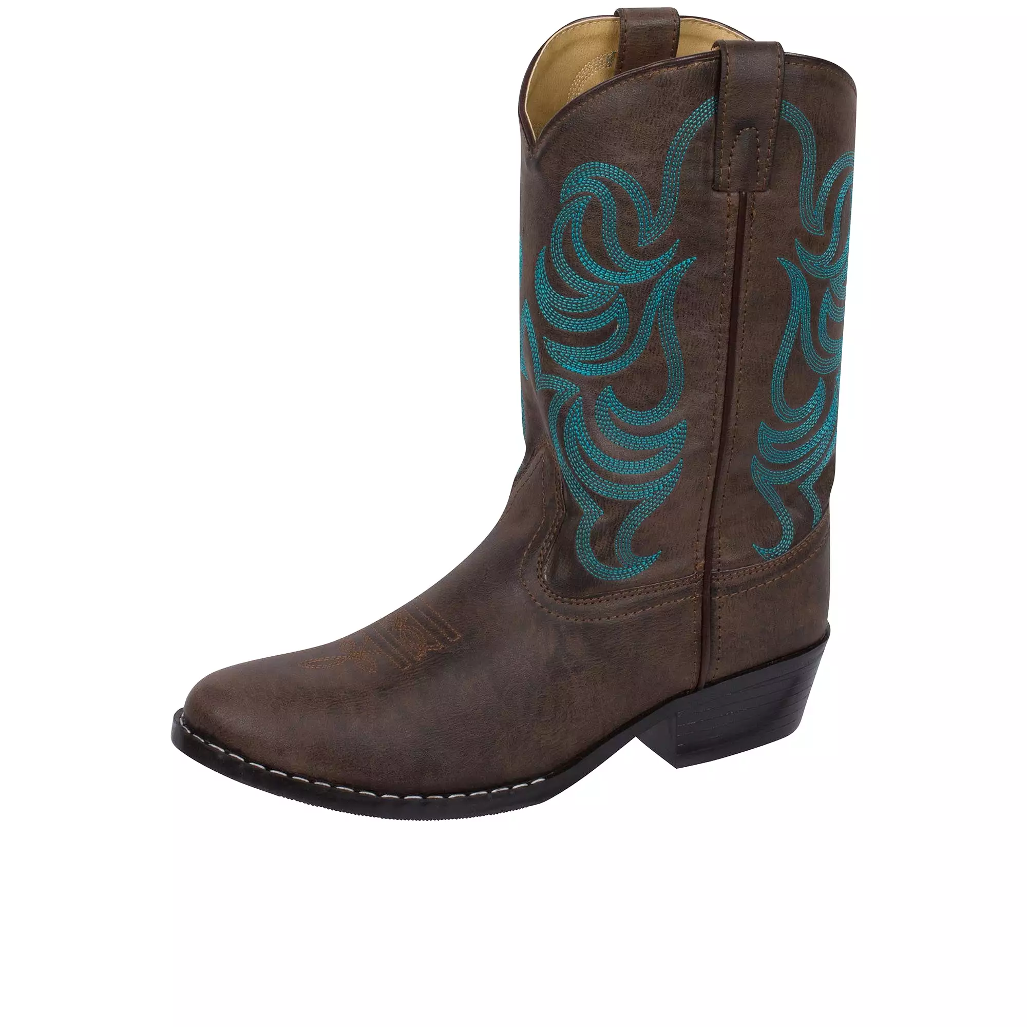 Smoky Mountain Boots Youth Monterey Western Brown Turquoise Stitch