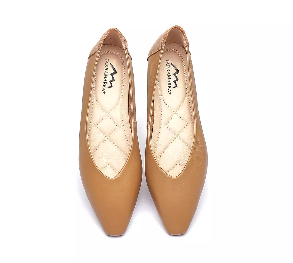 TARRAMARRA Pointed Toe Leather Ballet Flats Women Everly