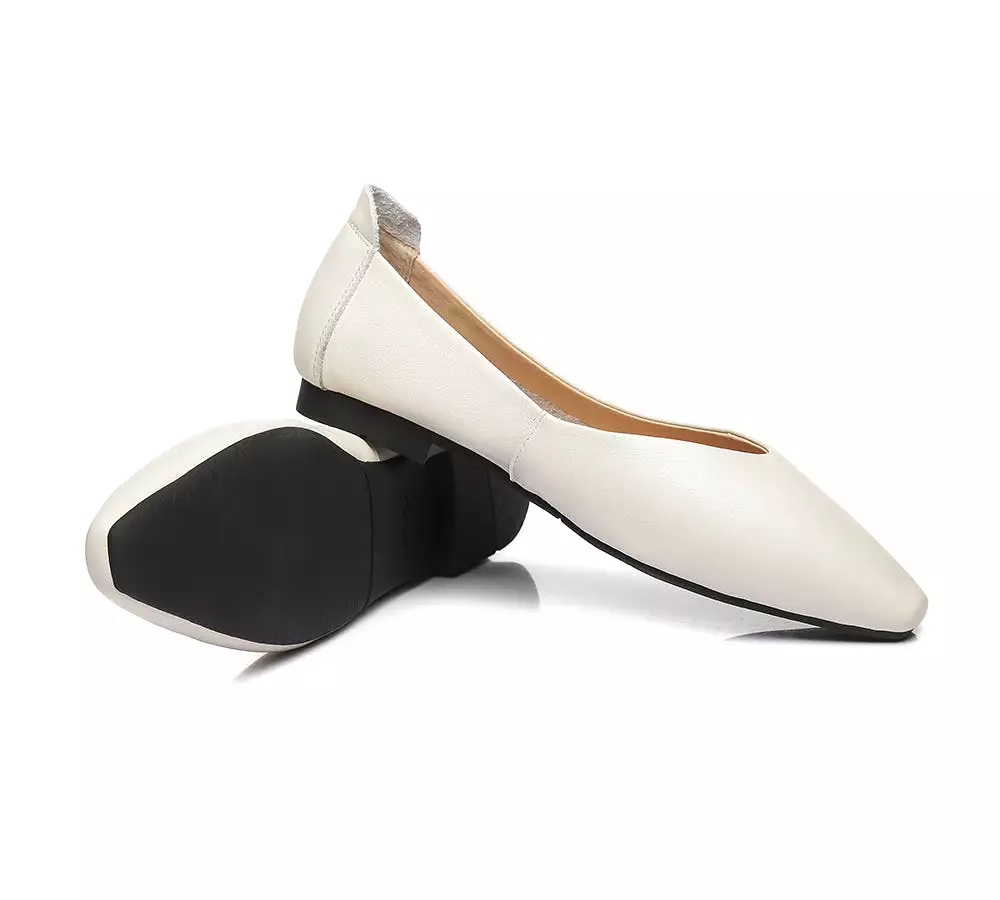 TARRAMARRA Pointed Toe Leather Ballet Flats Women Everly