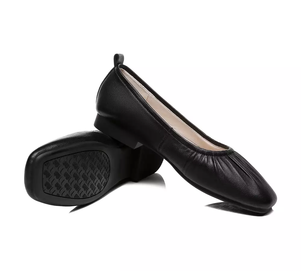 TARRAMARRA Square Toe Leather Ballet Flats Women Devora