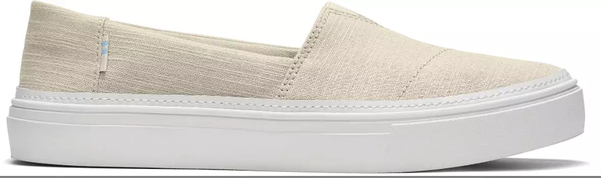 TOMS Natural Linen Ladies Canvas Slip on Shoe