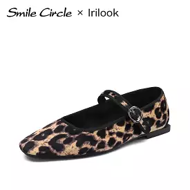 Velvet Mary Jane Ballet Flats Women Shoes Leopard Print Comfortable Soft Round Toe Flat Shoes for Women