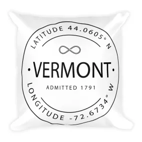 Vermont - Throw Pillow - Latitude & Longitude