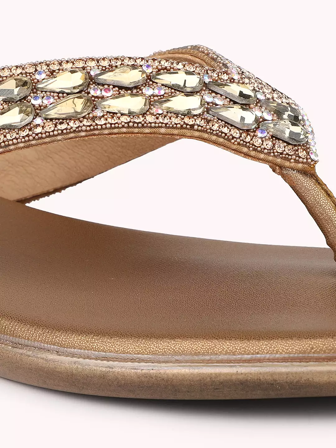 Women Antique-Toned Embellished Open Toe Wedge Sandals