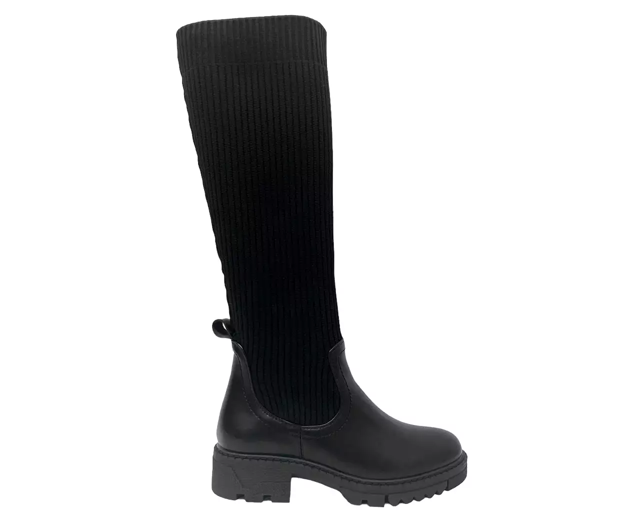 Women's Chunky Sole Knitted Knee High Boots