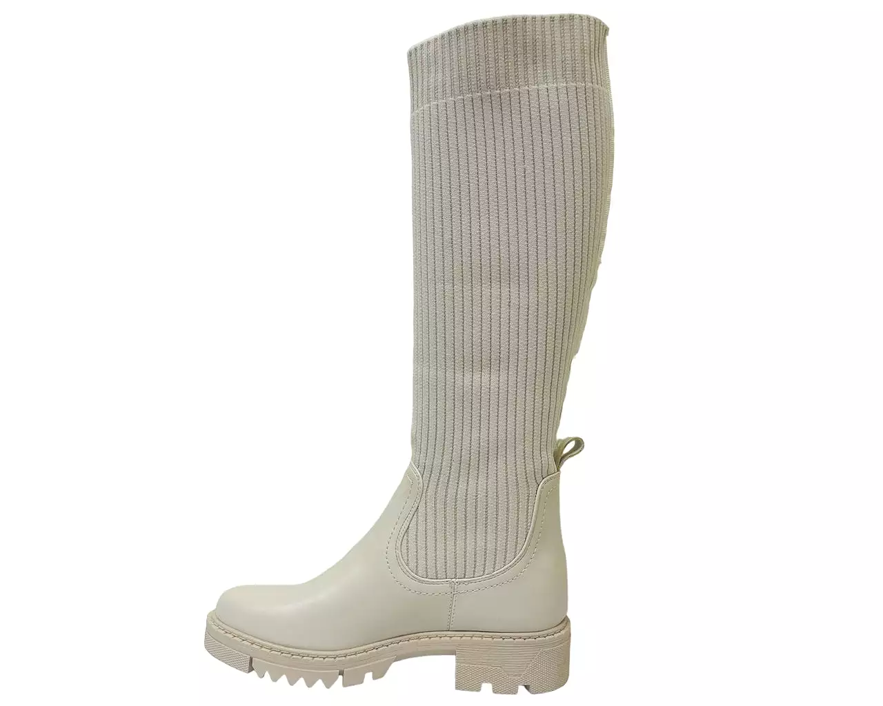 Women's Chunky Sole Knitted Knee High Boots