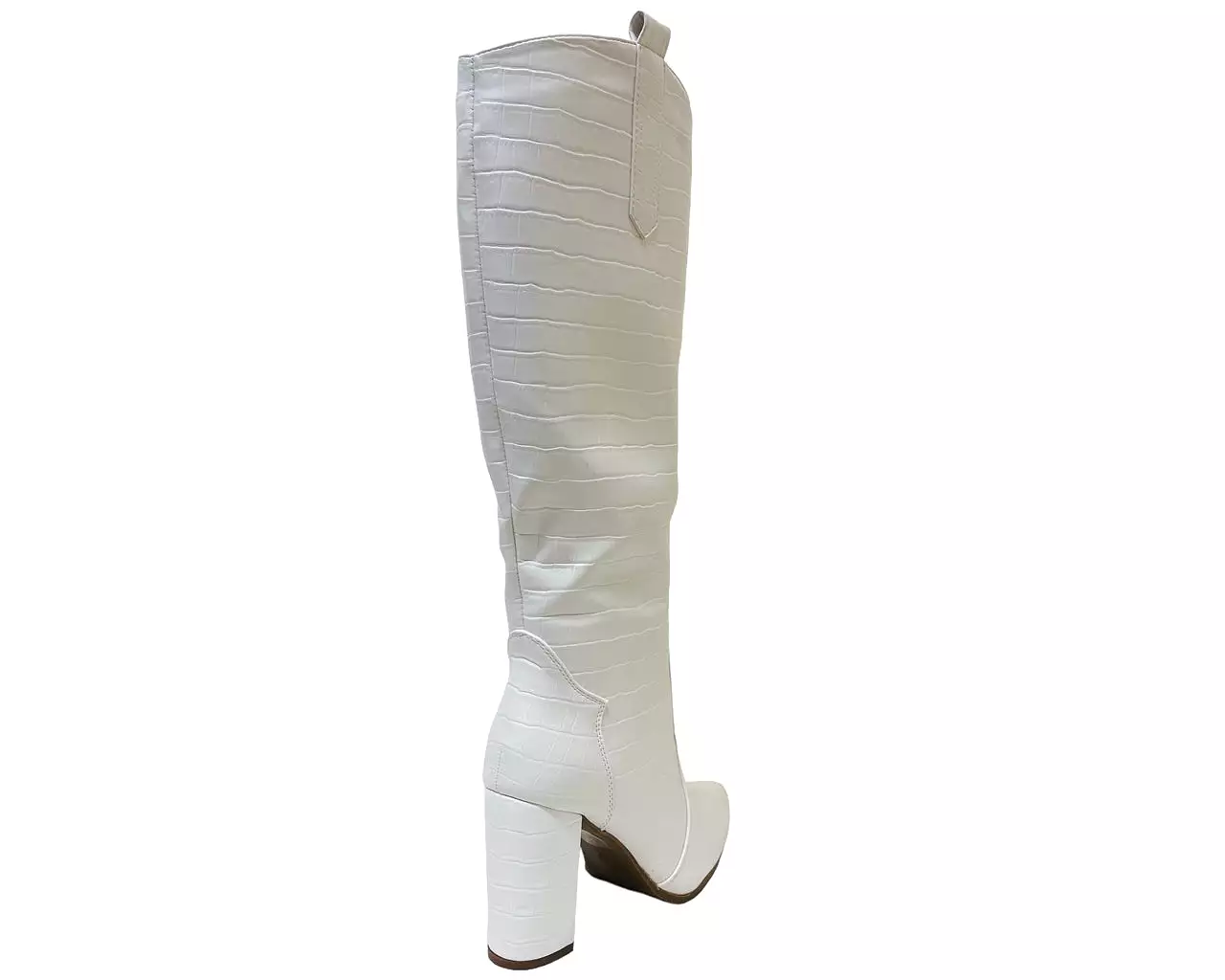 Women's Faux Leather Knee High Block Heel Boots