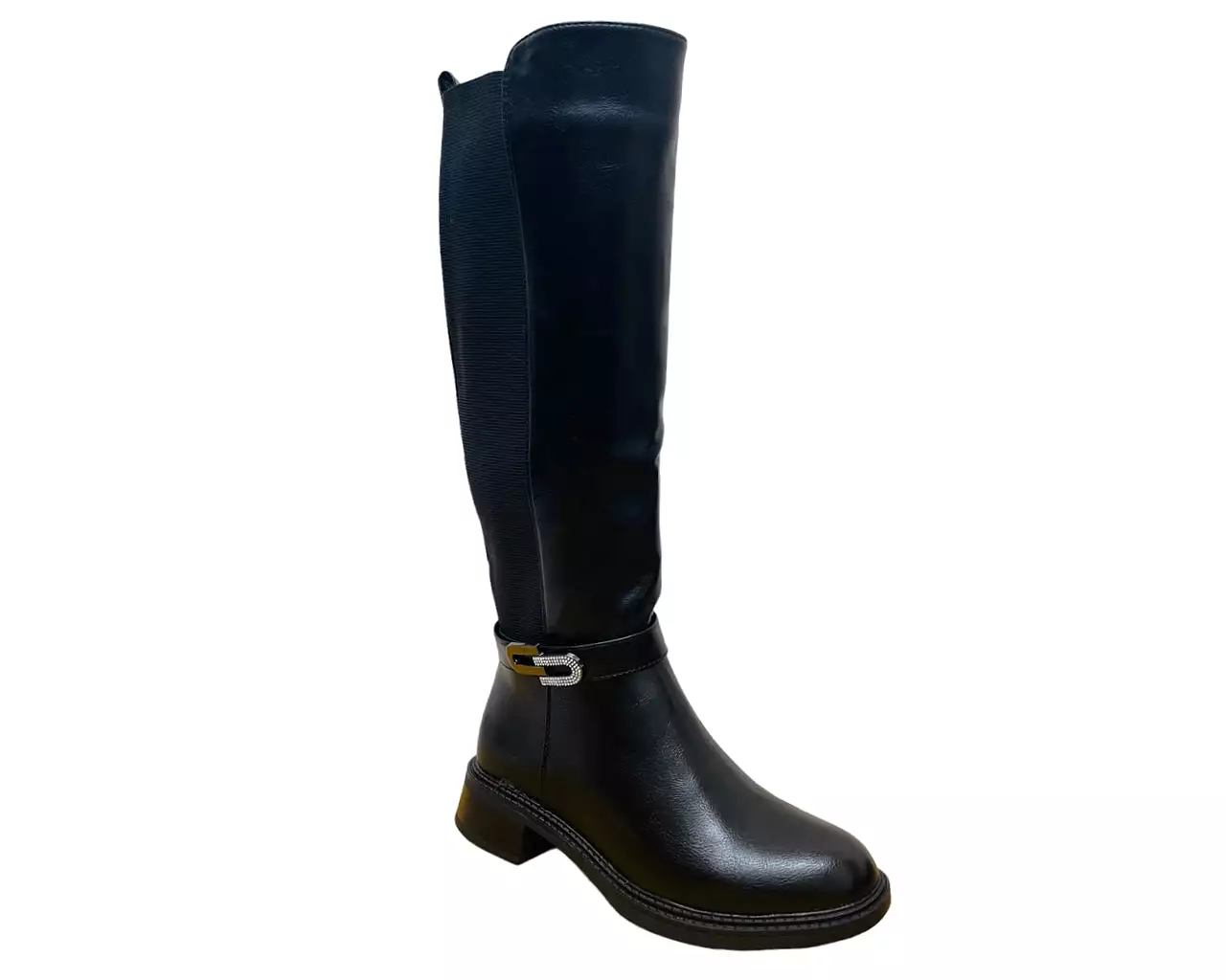 Women's Faux Leather Knee High Zip Boots