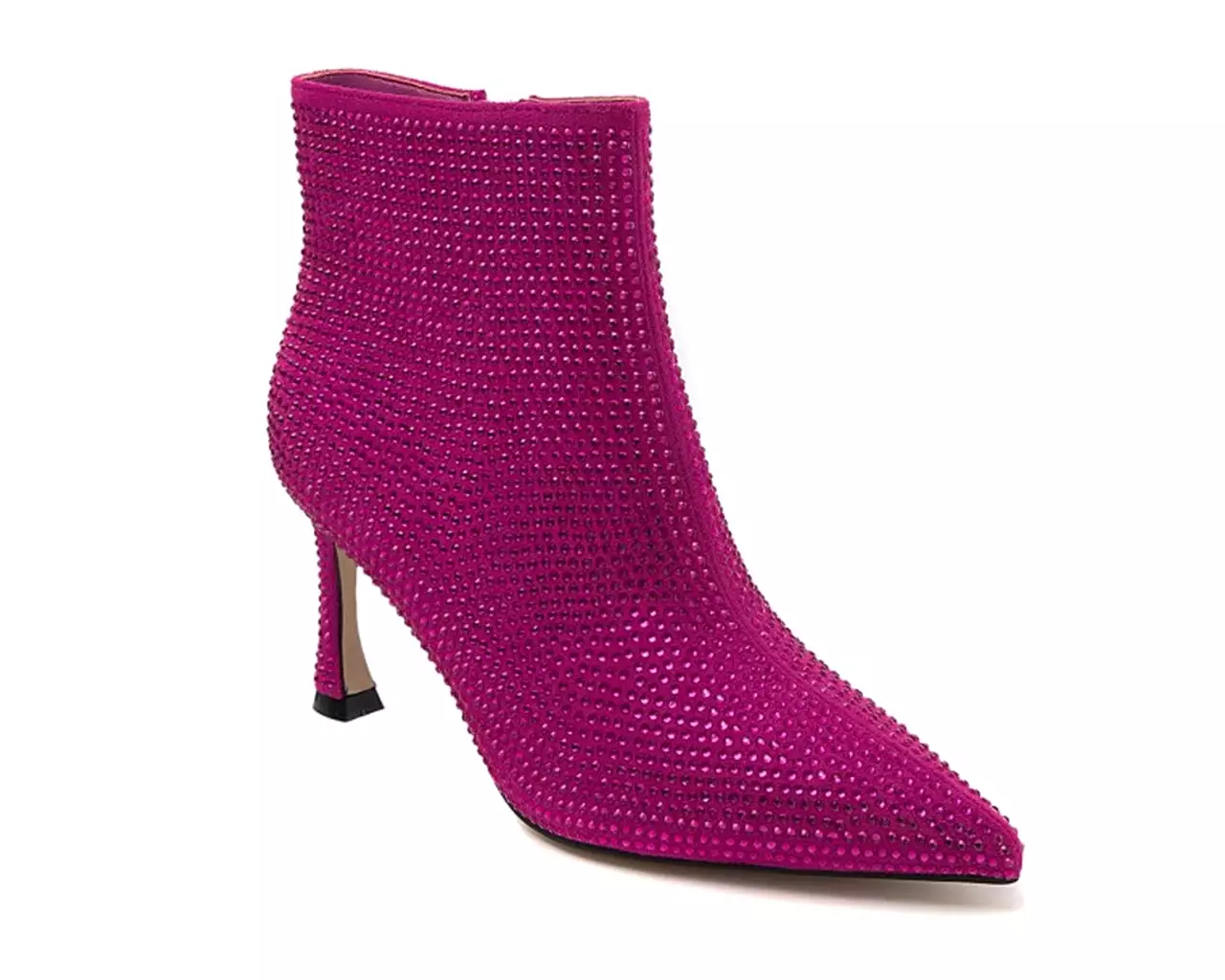 Women's Ideal Shoes 3671 Crystals Ankle Boots Fuchsia