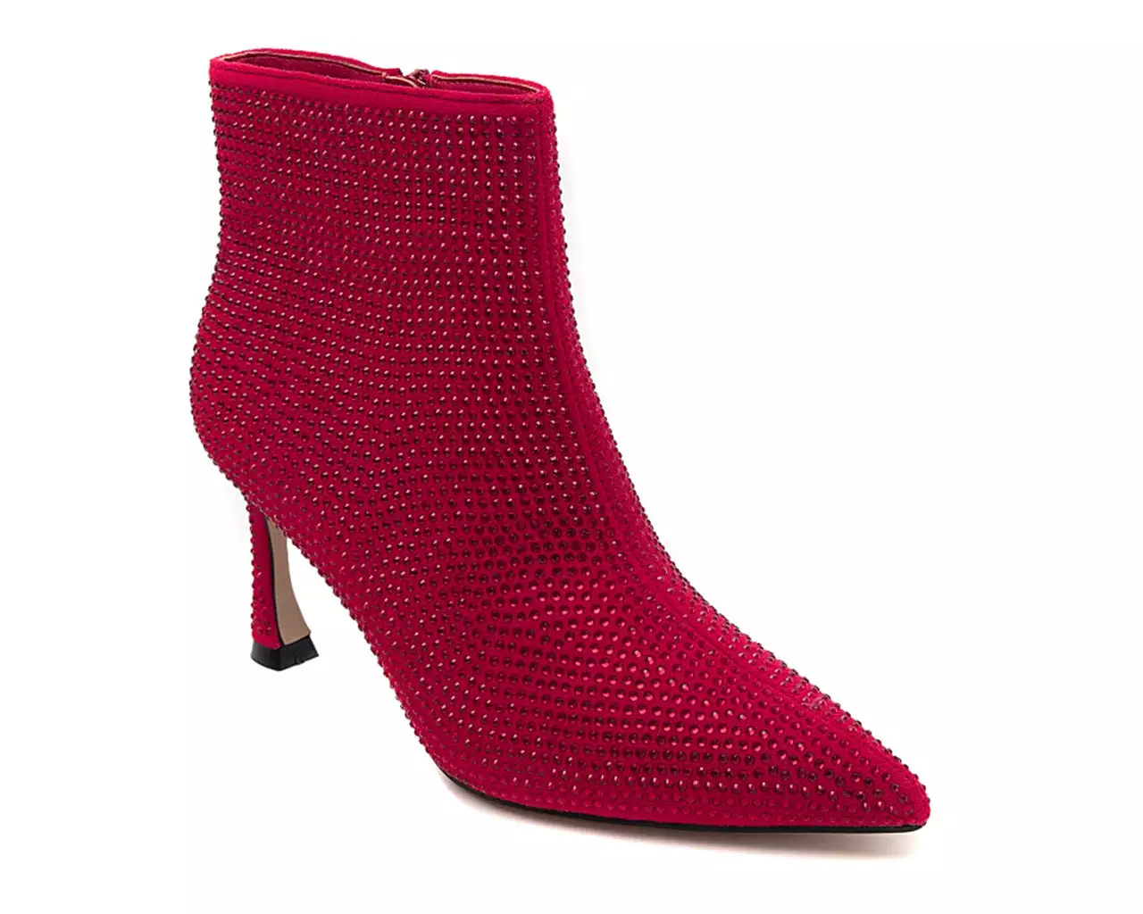 Women's Ideal Shoes 3671 Crystals Ankle Boots Red