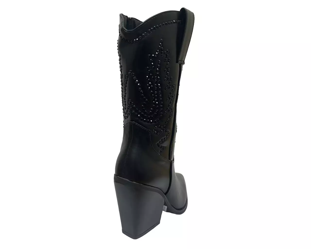 Women's Mid Calf Cowboy Embroidery Diamante Boots