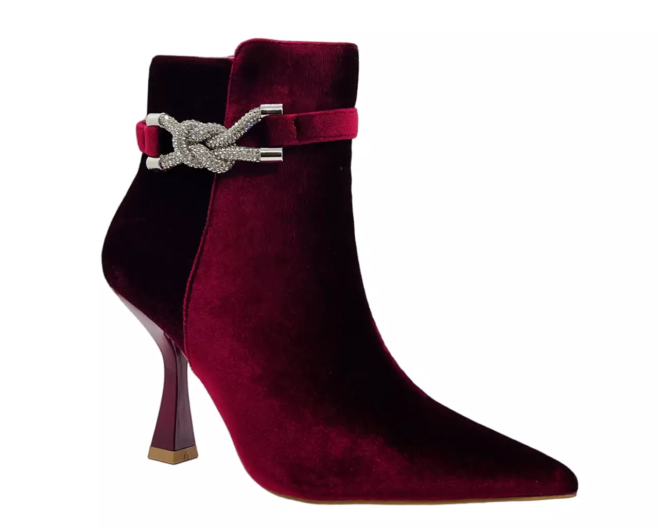 Women's Velvet Spool Heel Ankle Boots