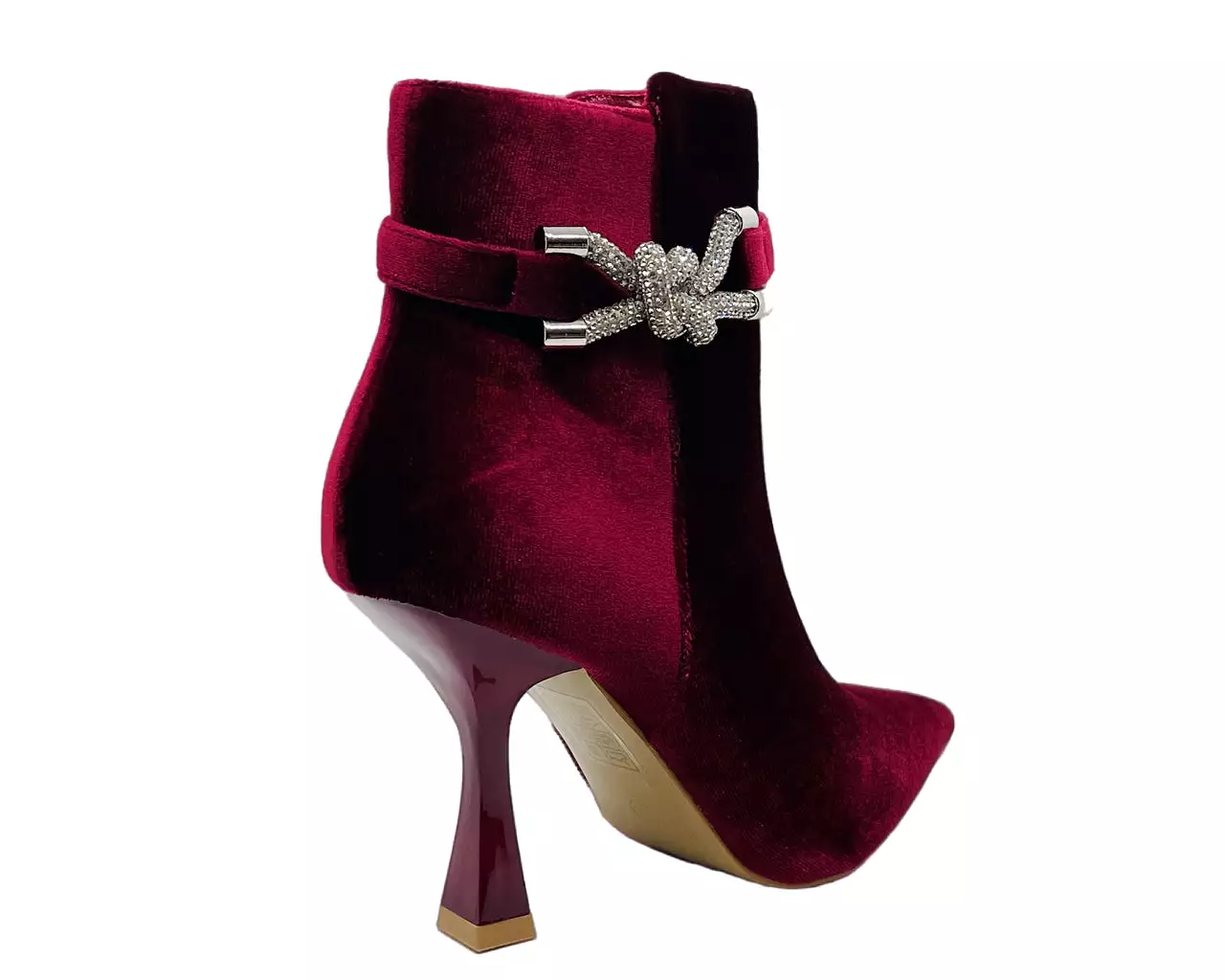 Women's Velvet Spool Heel Ankle Boots