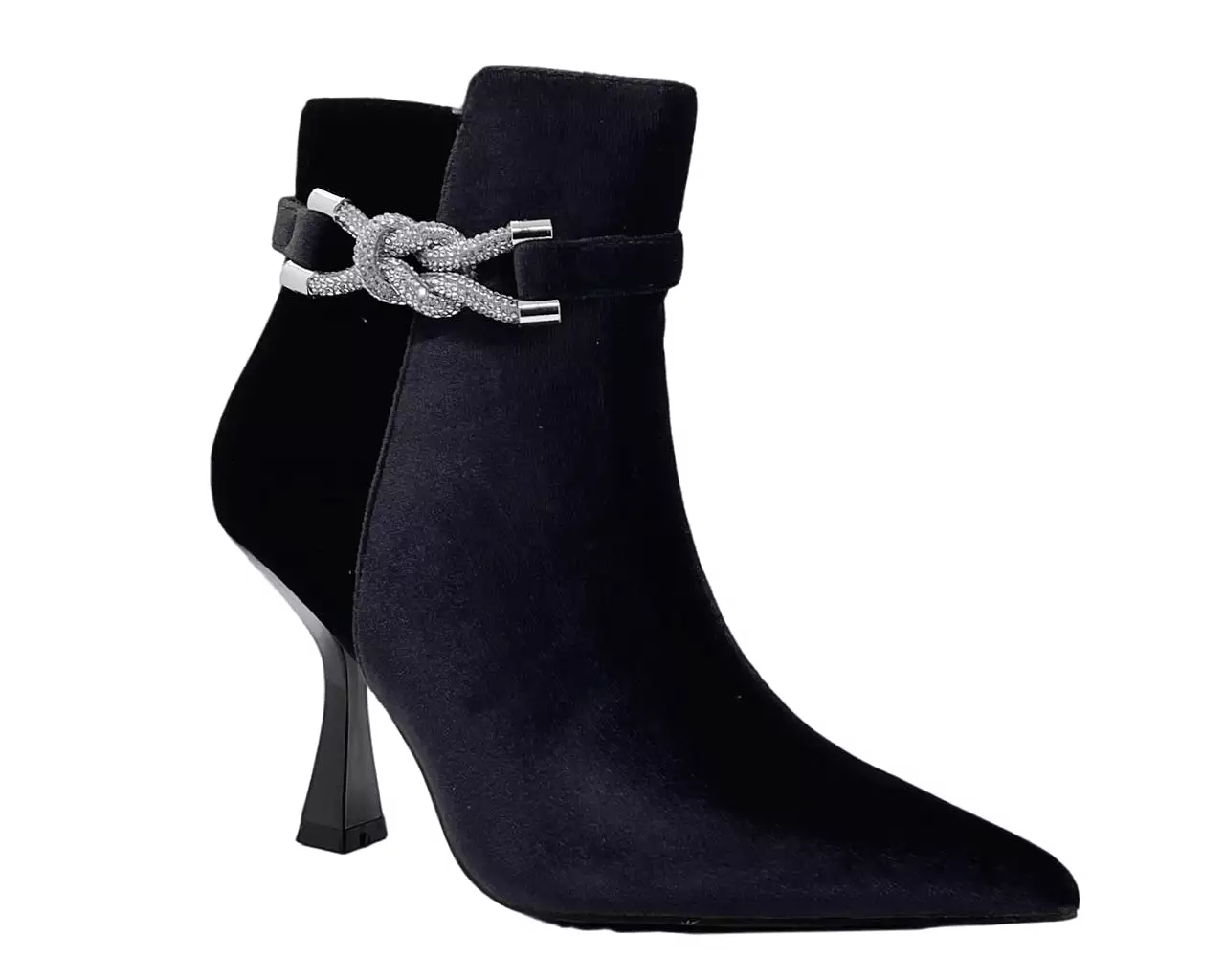 Women's Velvet Spool Heel Ankle Boots